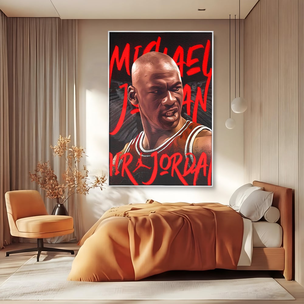 Tablou Canvas Premium, LuxCanva® A1404, Michael Jordan, Room, Baschetbalist, NBA, Air Jordan, Club Sportiv, Culori Vibrante