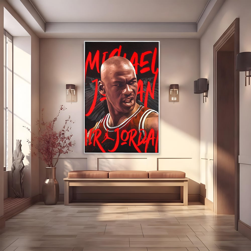Tablou Canvas Premium, LuxCanva® A1404, Michael Jordan, Room, Baschetbalist, NBA, Air Jordan, Club Sportiv, Culori Vibrante