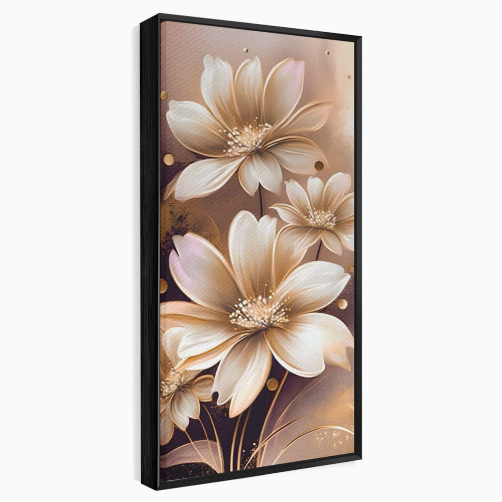 Leinwandbilder LuxCanva Premium Leinwandbilder® A1405, Goldene Blumen, Zimmer, Pflanze, Gold, Dekorativ, Blütenblätter, Schlafzimmer, Lebendige Farben