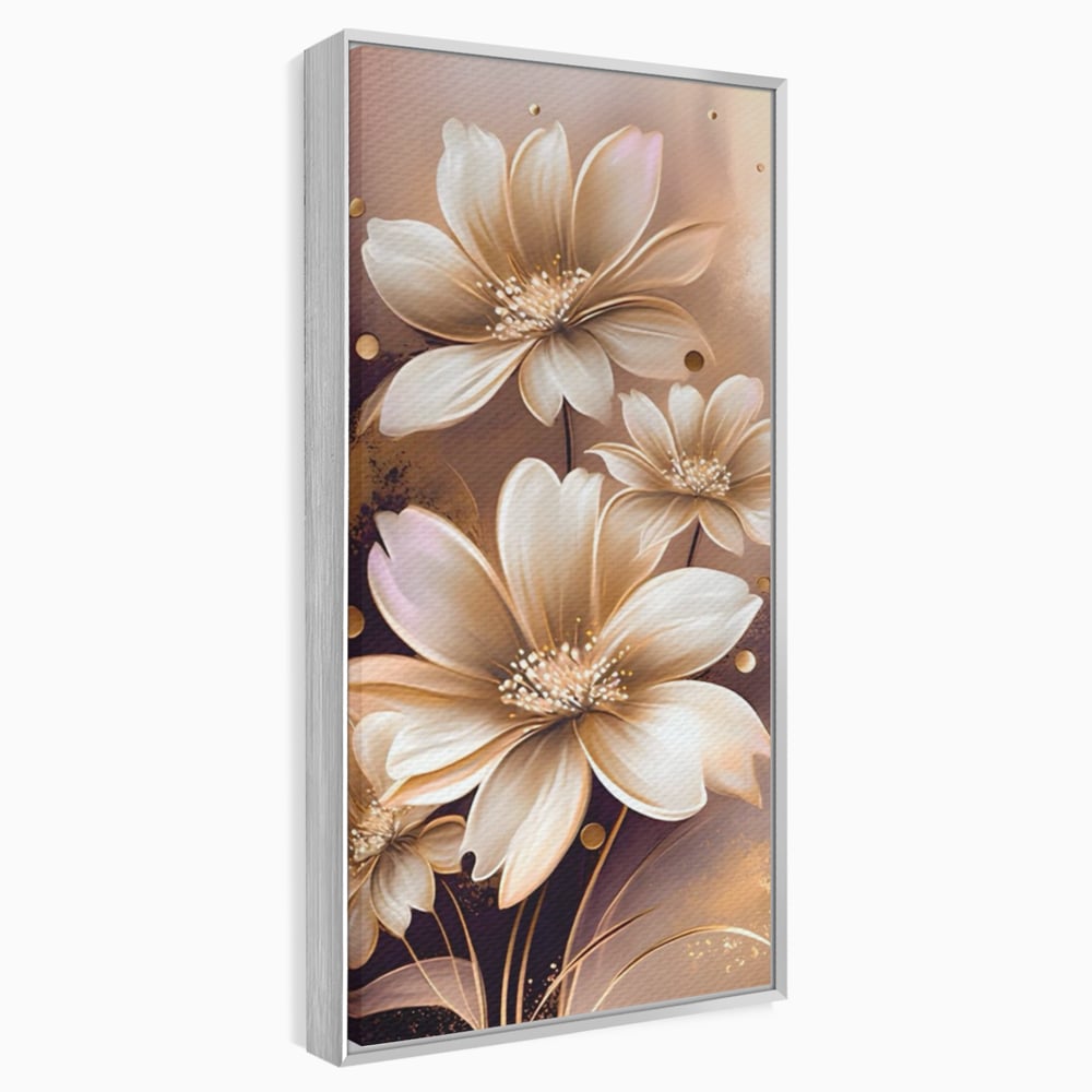 Leinwandbilder LuxCanva Premium Leinwandbilder® A1405, Goldene Blumen, Zimmer, Pflanze, Gold, Dekorativ, Blütenblätter, Schlafzimmer, Lebendige Farben