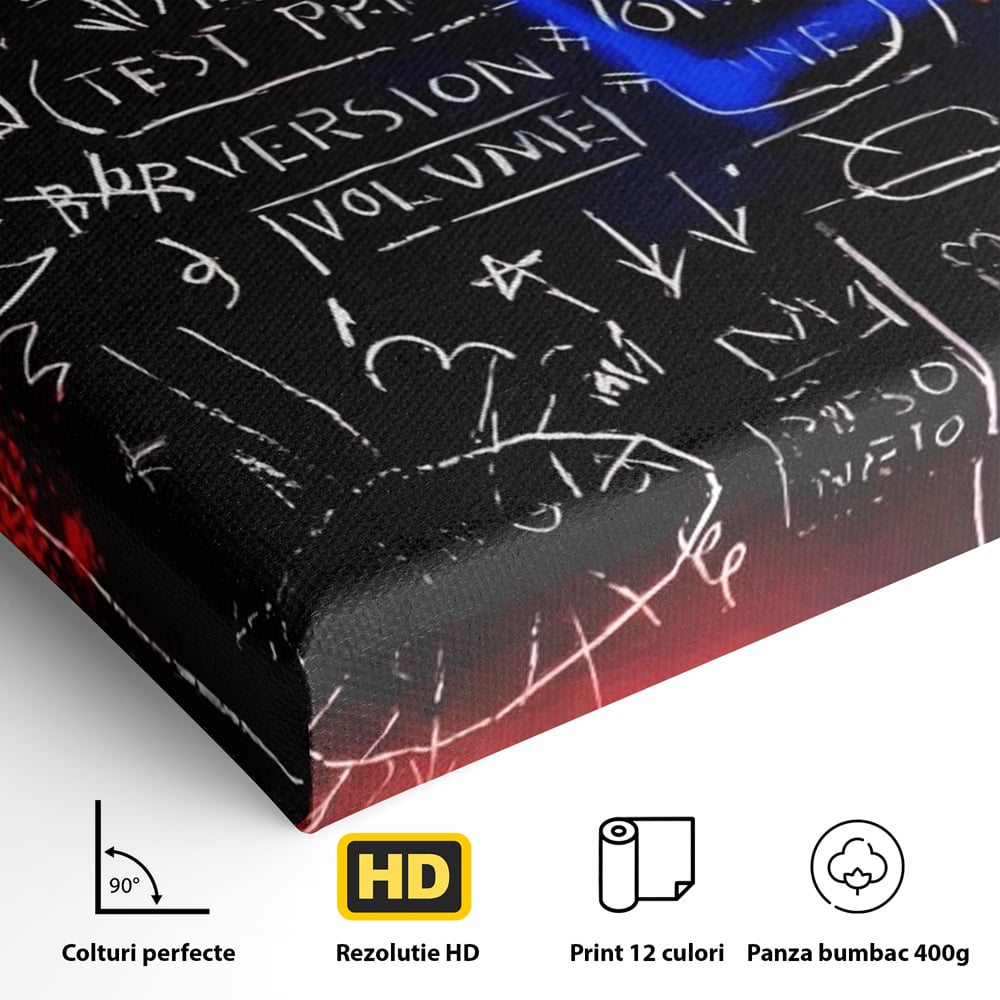 Tablou Canvas Premium LuxCanva® A1407, Jean-Michel Basquiat , Room, Artist, Graffiti SAMO, Arta Stradala, Living, Culori Vibrante
