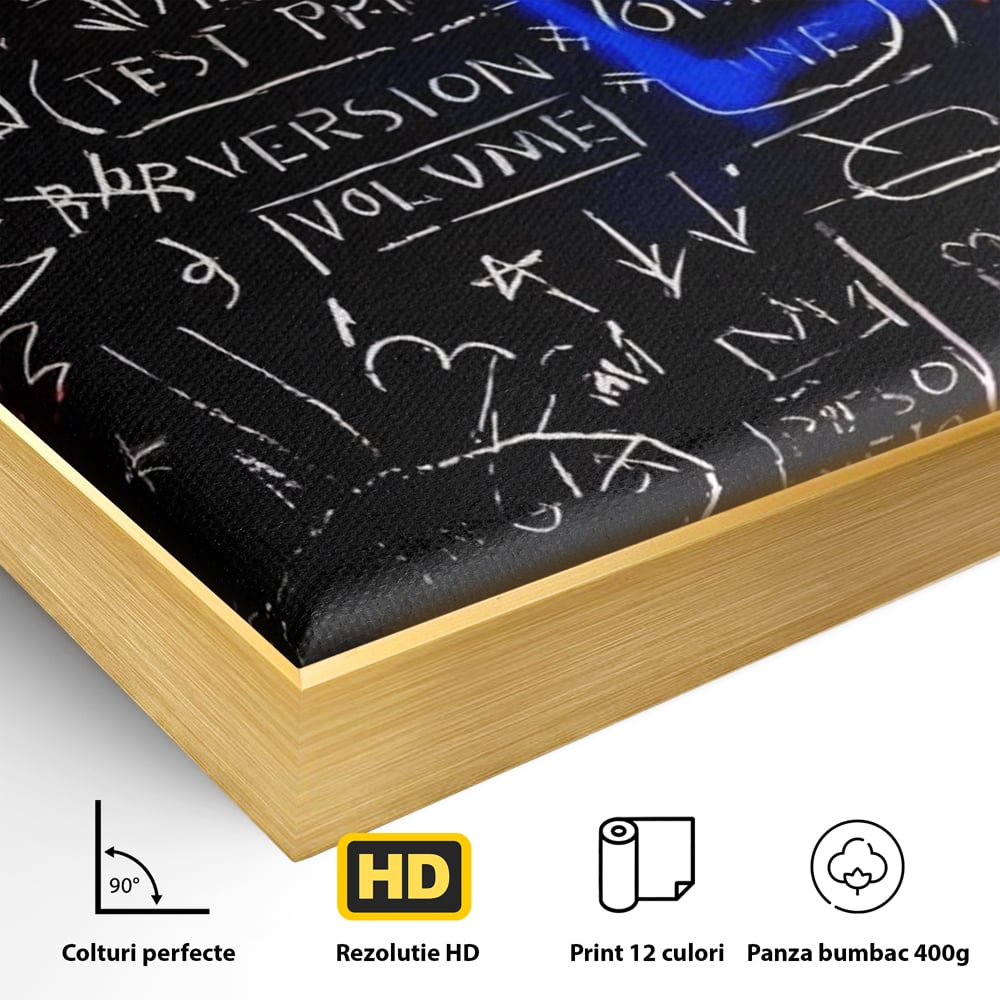 Tablou Canvas Premium LuxCanva® A1407, Jean-Michel Basquiat , Room, Artist, Graffiti SAMO, Arta Stradala, Living, Culori Vibrante