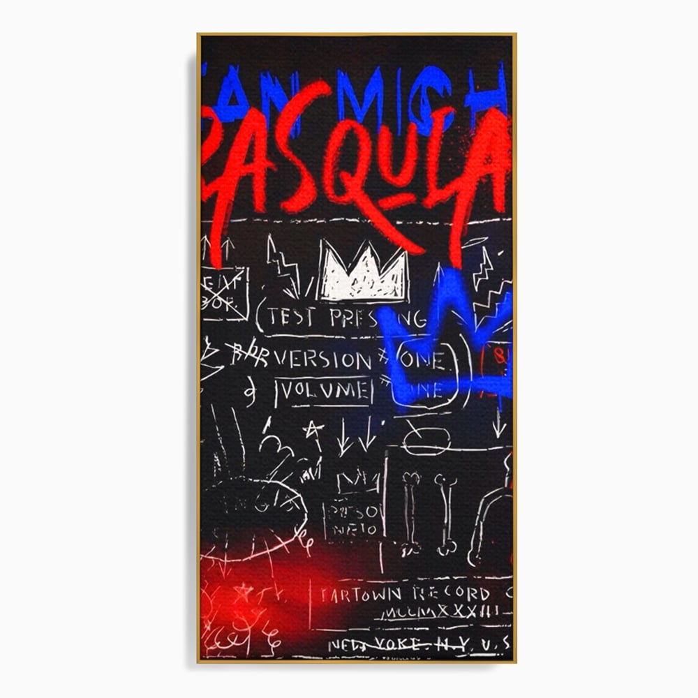 Tablou Canvas Premium LuxCanva® A1407, Jean-Michel Basquiat , Room, Artist, Graffiti SAMO, Arta Stradala, Living, Culori Vibrante