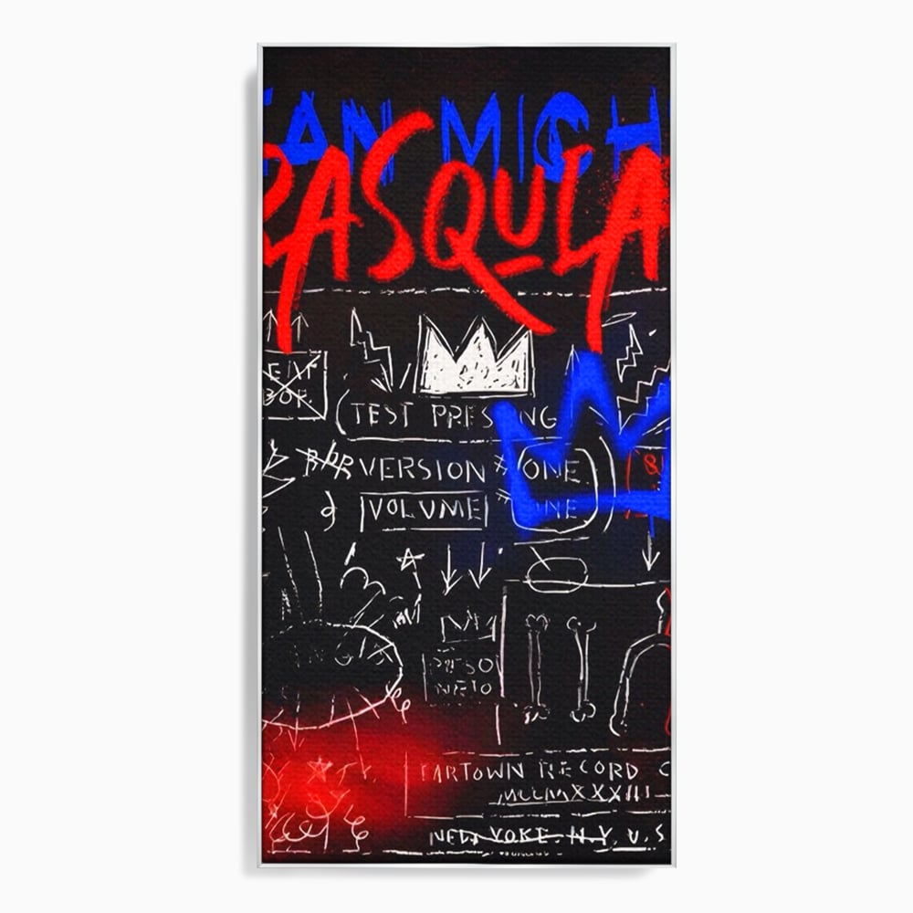 Tablou Canvas Premium LuxCanva® A1407, Jean-Michel Basquiat , Room, Artist, Graffiti SAMO, Arta Stradala, Living, Culori Vibrante