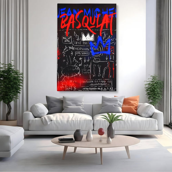 Tablou Canvas Premium LuxCanva® A1407, Jean-Michel Basquiat , Room, Artist, Graffiti SAMO, Arta Stradala, Living, Culori Vibrante