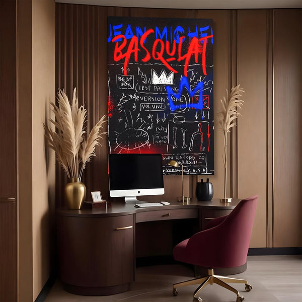 Tablou Canvas Premium LuxCanva® A1407, Jean-Michel Basquiat , Room, Artist, Graffiti SAMO, Arta Stradala, Living, Culori Vibrante