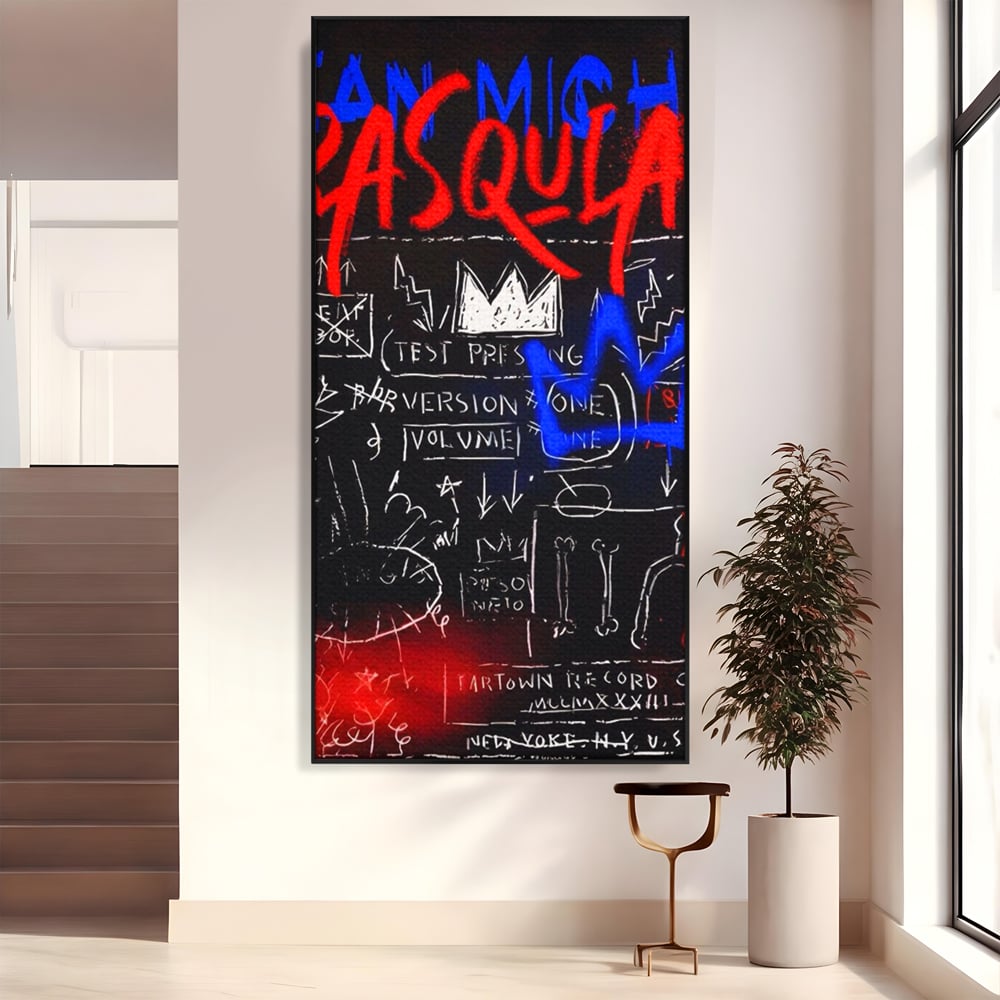 Tablou Canvas Premium LuxCanva® A1407, Jean-Michel Basquiat , Room, Artist, Graffiti SAMO, Arta Stradala, Living, Culori Vibrante