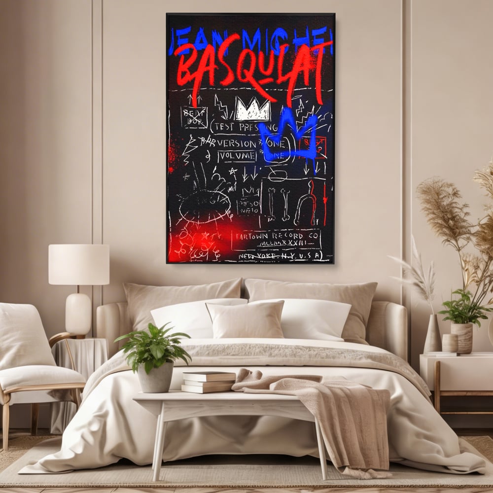 Tablou Canvas Premium LuxCanva® A1407, Jean-Michel Basquiat , Room, Artist, Graffiti SAMO, Arta Stradala, Living, Culori Vibrante