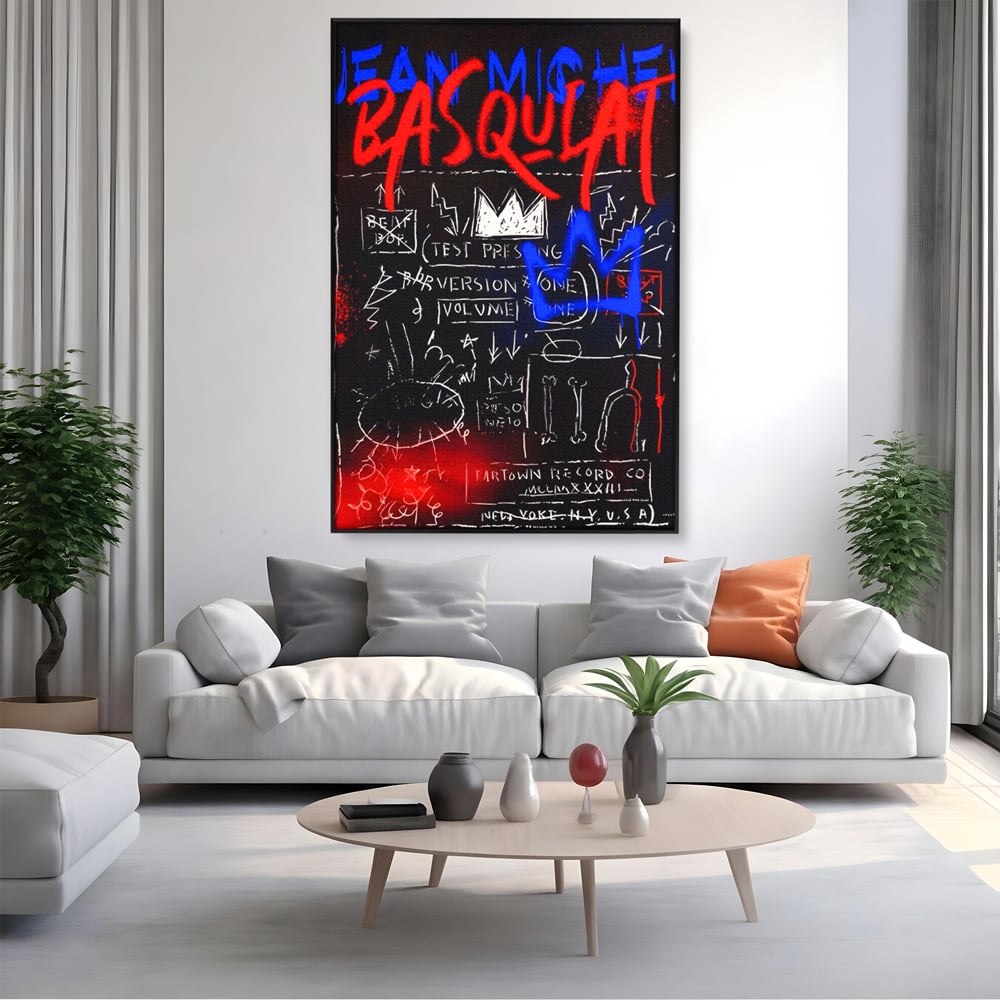 Tablou Canvas Premium LuxCanva® A1407, Jean-Michel Basquiat , Room, Artist, Graffiti SAMO, Arta Stradala, Living, Culori Vibrante
