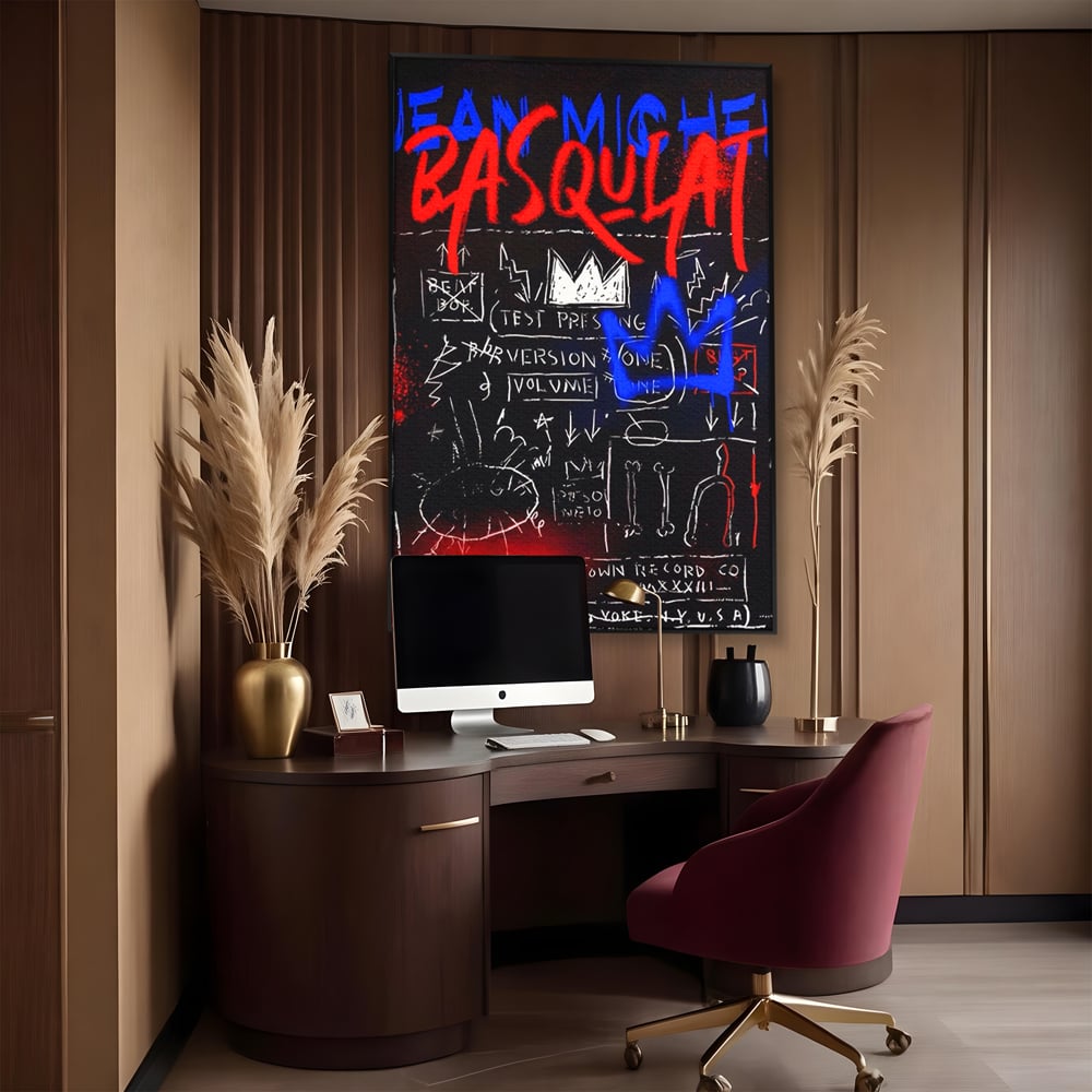 Tablou Canvas Premium LuxCanva® A1407, Jean-Michel Basquiat , Room, Artist, Graffiti SAMO, Arta Stradala, Living, Culori Vibrante