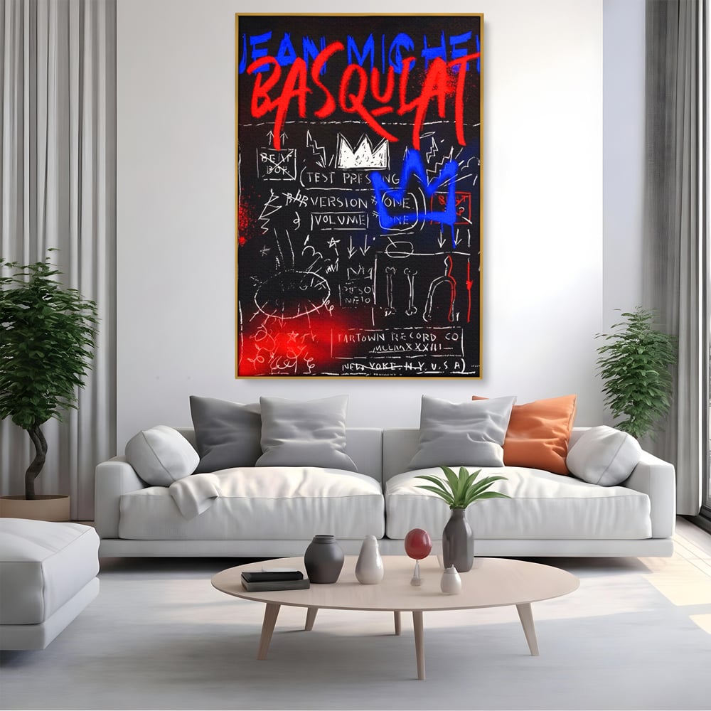 Tablou Canvas Premium LuxCanva® A1407, Jean-Michel Basquiat , Room, Artist, Graffiti SAMO, Arta Stradala, Living, Culori Vibrante