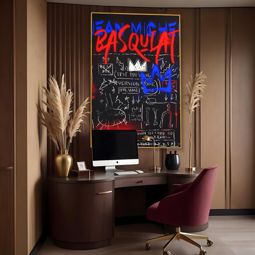 Tablou Canvas Premium LuxCanva® A1407, Jean-Michel Basquiat , Room, Artist, Graffiti SAMO, Arta Stradala, Living, Culori Vibrante