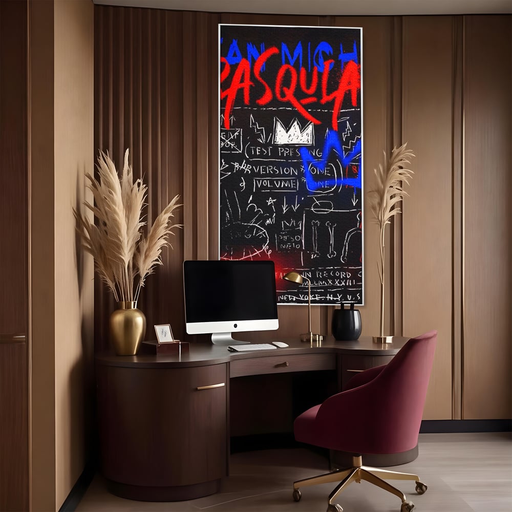Tablou Canvas Premium LuxCanva® A1407, Jean-Michel Basquiat , Room, Artist, Graffiti SAMO, Arta Stradala, Living, Culori Vibrante