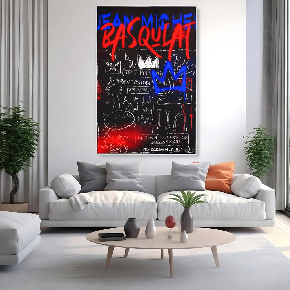 Tablou Canvas Premium LuxCanva® A1407, Jean-Michel Basquiat , Room, Artist, Graffiti SAMO, Arta Stradala, Living, Culori Vibrante