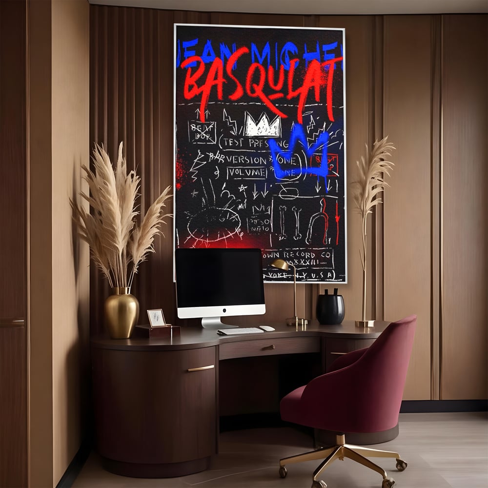 Tablou Canvas Premium LuxCanva® A1407, Jean-Michel Basquiat , Room, Artist, Graffiti SAMO, Arta Stradala, Living, Culori Vibrante
