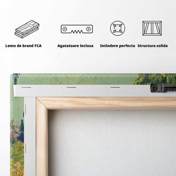 Tablou Canvas Premium LuxCanva® A1411, Garden Vintage , Room, Gradina, Casa, Flori, Arta, Studio, Culori Vibrante