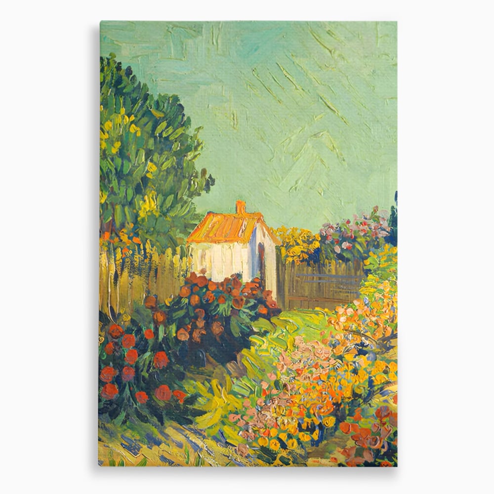 Tablou Canvas Premium LuxCanva® A1411, Garden Vintage , Room, Gradina, Casa, Flori, Arta, Studio, Culori Vibrante