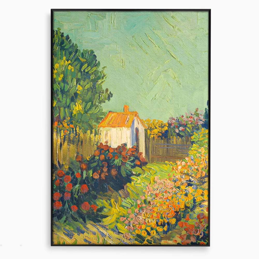 Tablou Canvas Premium LuxCanva® A1411, Garden Vintage , Room, Gradina, Casa, Flori, Arta, Studio, Culori Vibrante