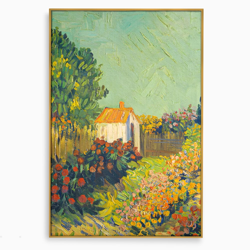 Tablou Canvas Premium LuxCanva® A1411, Garden Vintage , Room, Gradina, Casa, Flori, Arta, Studio, Culori Vibrante