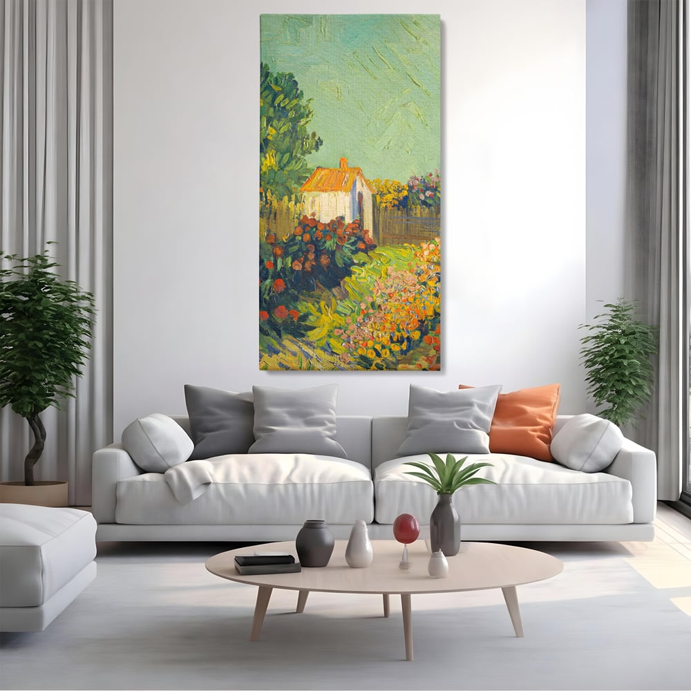 Tablou Canvas Premium LuxCanva® A1411, Garden Vintage , Room, Gradina, Casa, Flori, Arta, Studio, Culori Vibrante