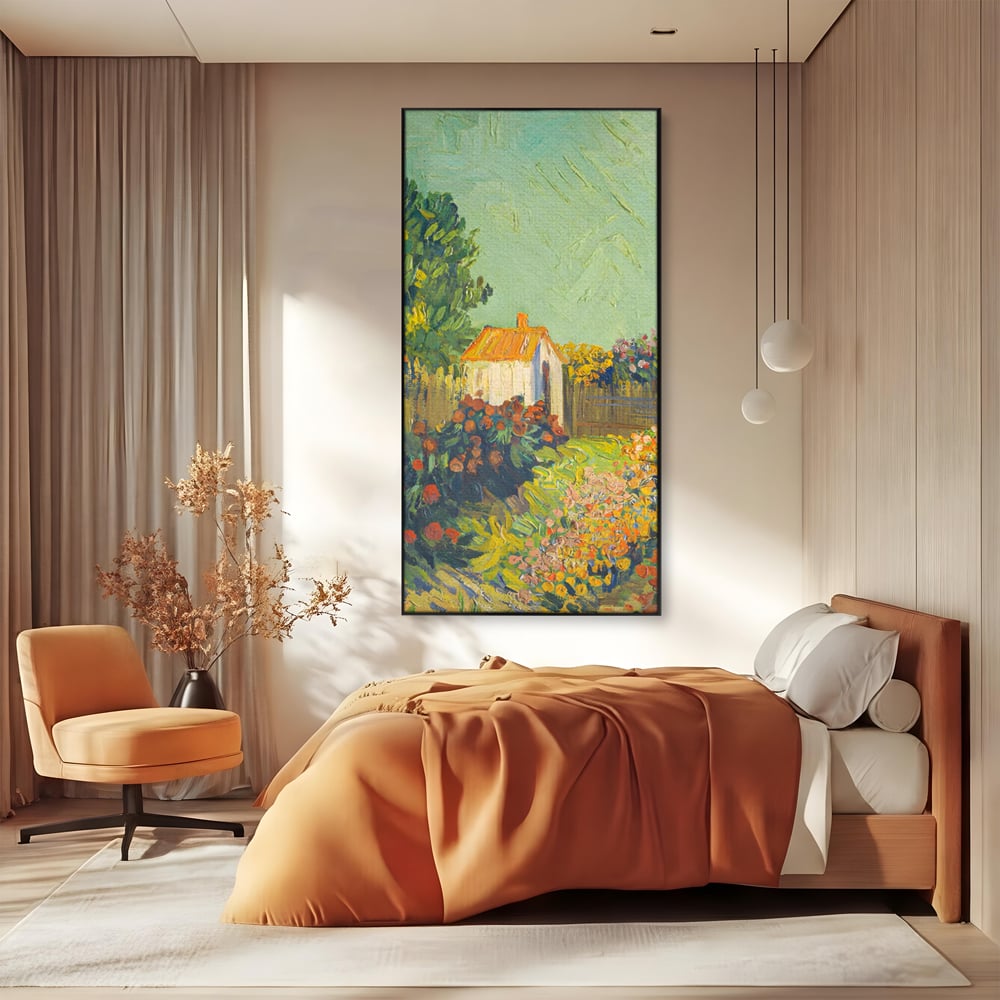 Tablou Canvas Premium LuxCanva® A1411, Garden Vintage , Room, Gradina, Casa, Flori, Arta, Studio, Culori Vibrante