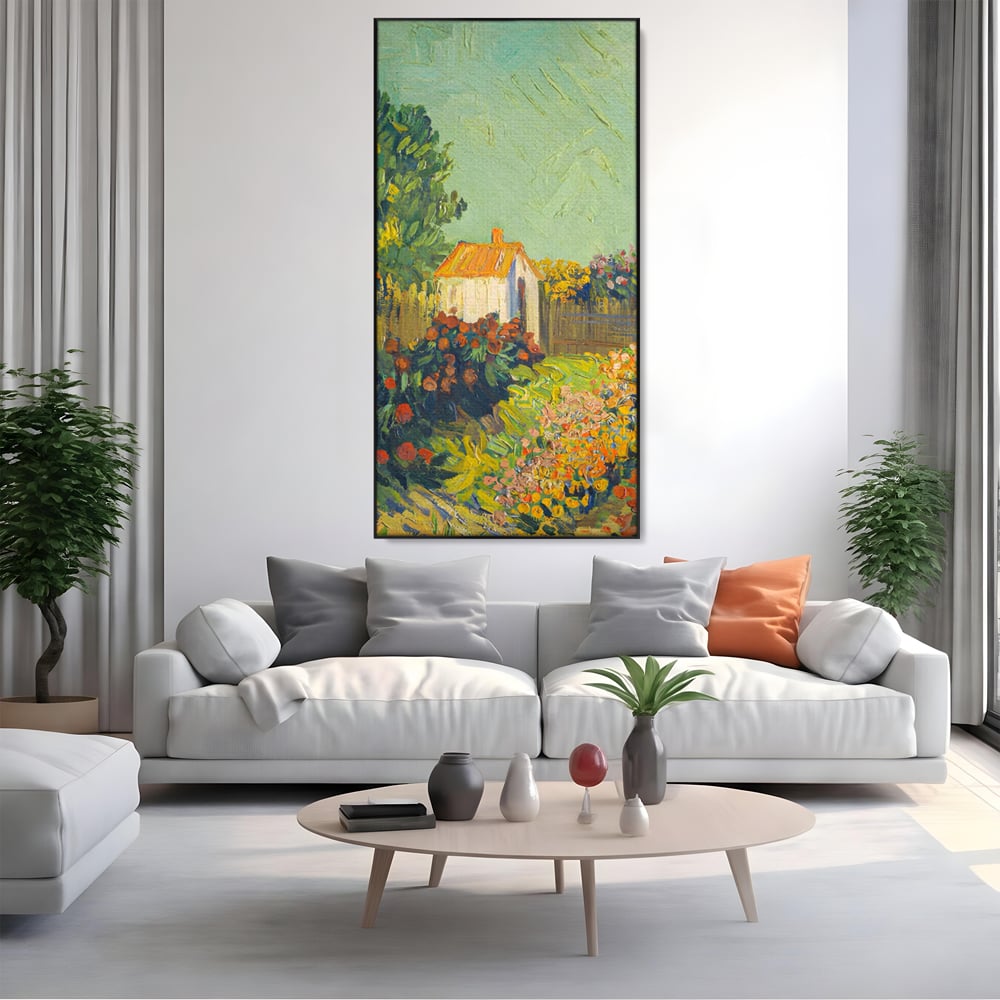 Tablou Canvas Premium LuxCanva® A1411, Garden Vintage , Room, Gradina, Casa, Flori, Arta, Studio, Culori Vibrante