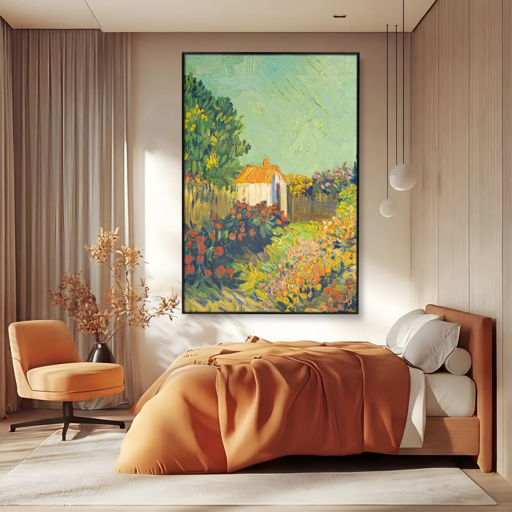 Tablou Canvas Premium LuxCanva® A1411, Garden Vintage , Room, Gradina, Casa, Flori, Arta, Studio, Culori Vibrante
