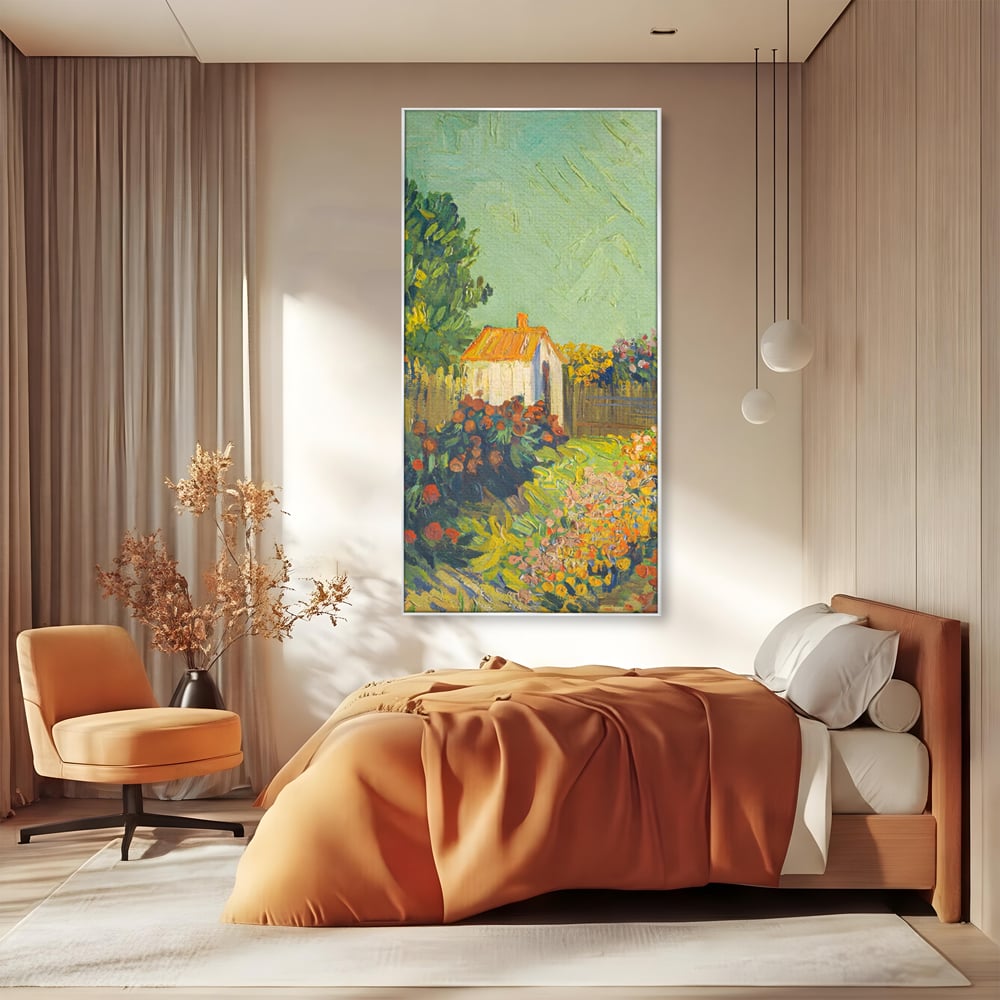 Tablou Canvas Premium LuxCanva® A1411, Garden Vintage , Room, Gradina, Casa, Flori, Arta, Studio, Culori Vibrante
