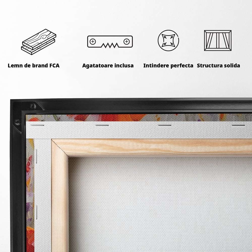 Tablou Canvas Premium LuxCanva® A1412, Flori Salbatice ,  Room, Maci, Natura, Primavara, Living, Culori Vibrante
