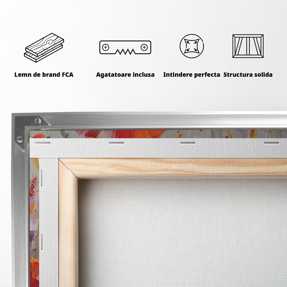 Tablou Canvas Premium LuxCanva® A1412, Flori Salbatice ,  Room, Maci, Natura, Primavara, Living, Culori Vibrante
