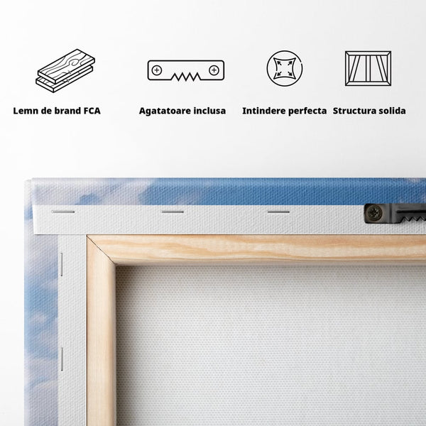 Leinwandbilder Premium LuxCanva® A1414, Der Flieger , Zimmer, Heißluftballon, Reisen, farbenfroh, Abenteuer, Wohnen, leuchtende Farben