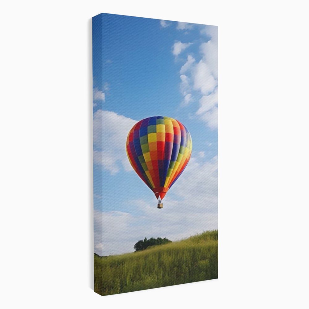 Leinwandbilder Premium LuxCanva® A1414, Der Flieger , Zimmer, Heißluftballon, Reisen, farbenfroh, Abenteuer, Wohnen, leuchtende Farben