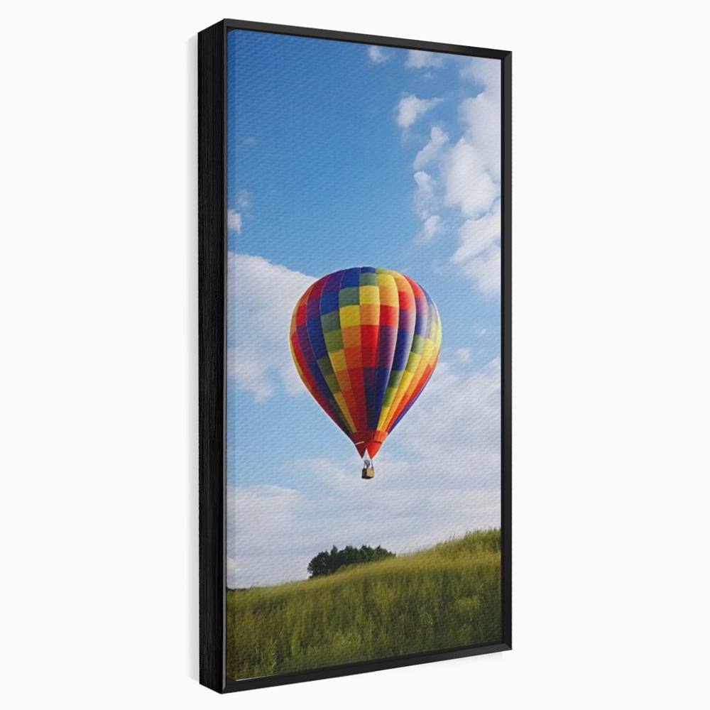 Leinwandbilder Premium LuxCanva® A1414, Der Flieger , Zimmer, Heißluftballon, Reisen, farbenfroh, Abenteuer, Wohnen, leuchtende Farben