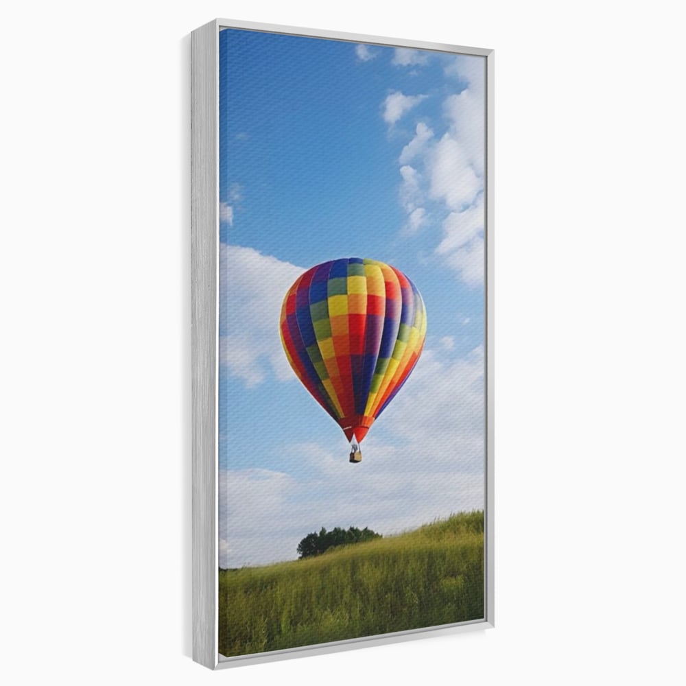 Leinwandbilder Premium LuxCanva® A1414, Der Flieger , Zimmer, Heißluftballon, Reisen, farbenfroh, Abenteuer, Wohnen, leuchtende Farben