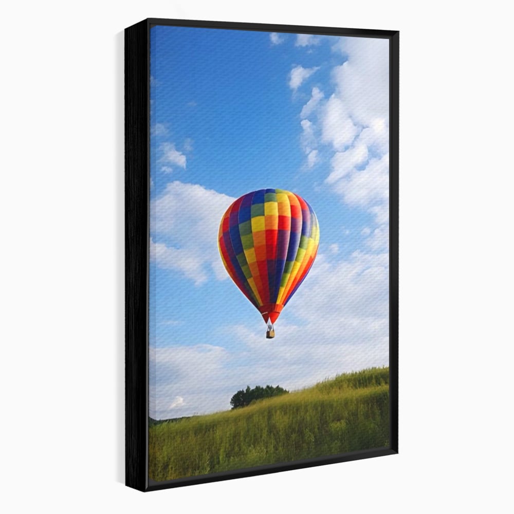 Leinwandbilder Premium LuxCanva® A1414, Der Flieger , Zimmer, Heißluftballon, Reisen, farbenfroh, Abenteuer, Wohnen, leuchtende Farben