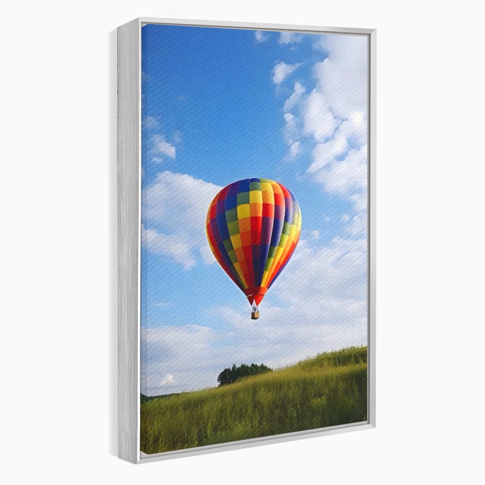 Leinwandbilder Premium LuxCanva® A1414, Der Flieger , Zimmer, Heißluftballon, Reisen, farbenfroh, Abenteuer, Wohnen, leuchtende Farben