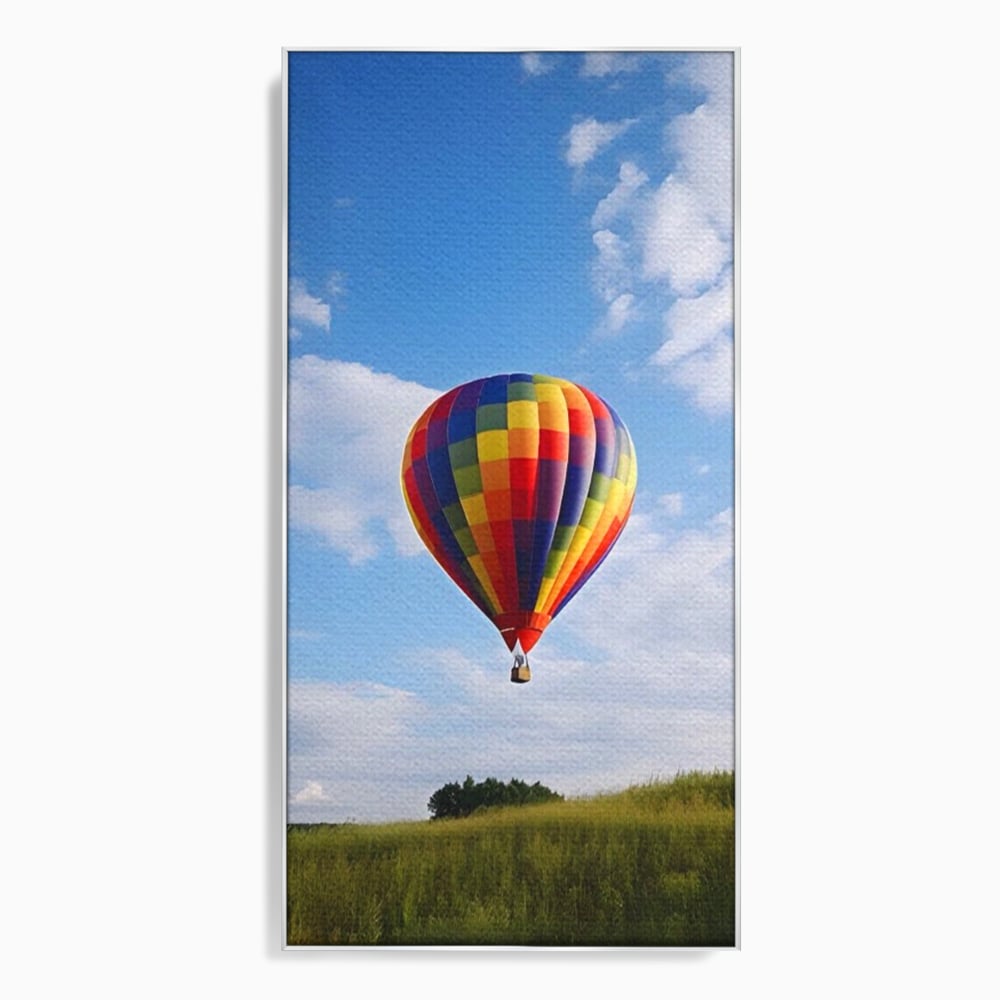 Leinwandbilder Premium LuxCanva® A1414, Der Flieger , Zimmer, Heißluftballon, Reisen, farbenfroh, Abenteuer, Wohnen, leuchtende Farben