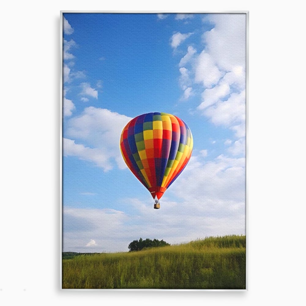 Leinwandbilder Premium LuxCanva® A1414, Der Flieger , Zimmer, Heißluftballon, Reisen, farbenfroh, Abenteuer, Wohnen, leuchtende Farben