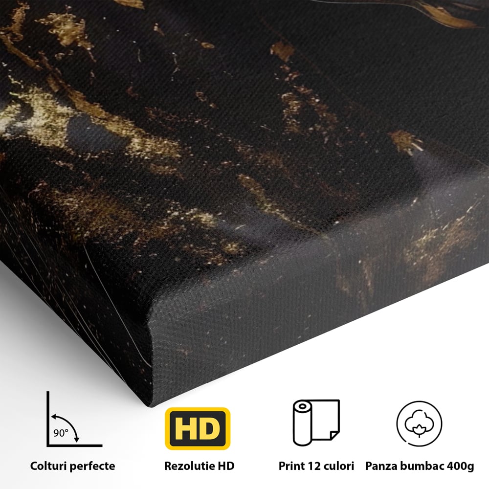 Tablou Canvas Premium LuxCanva® A1415, Chocolate Horse , Room, Cal, Animal, Auriu, Dormitor, Culori Vibrante