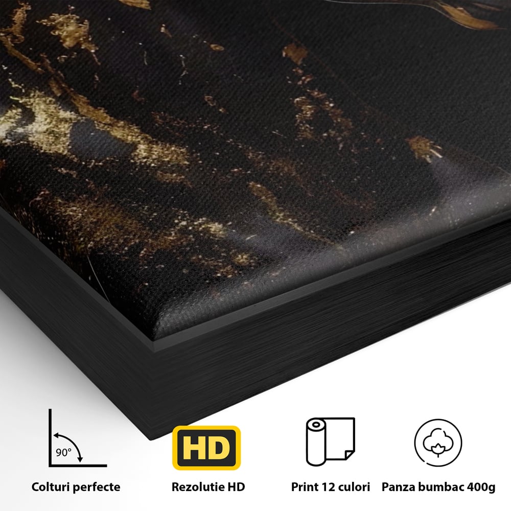 Tablou Canvas Premium LuxCanva® A1415, Chocolate Horse , Room, Cal, Animal, Auriu, Dormitor, Culori Vibrante