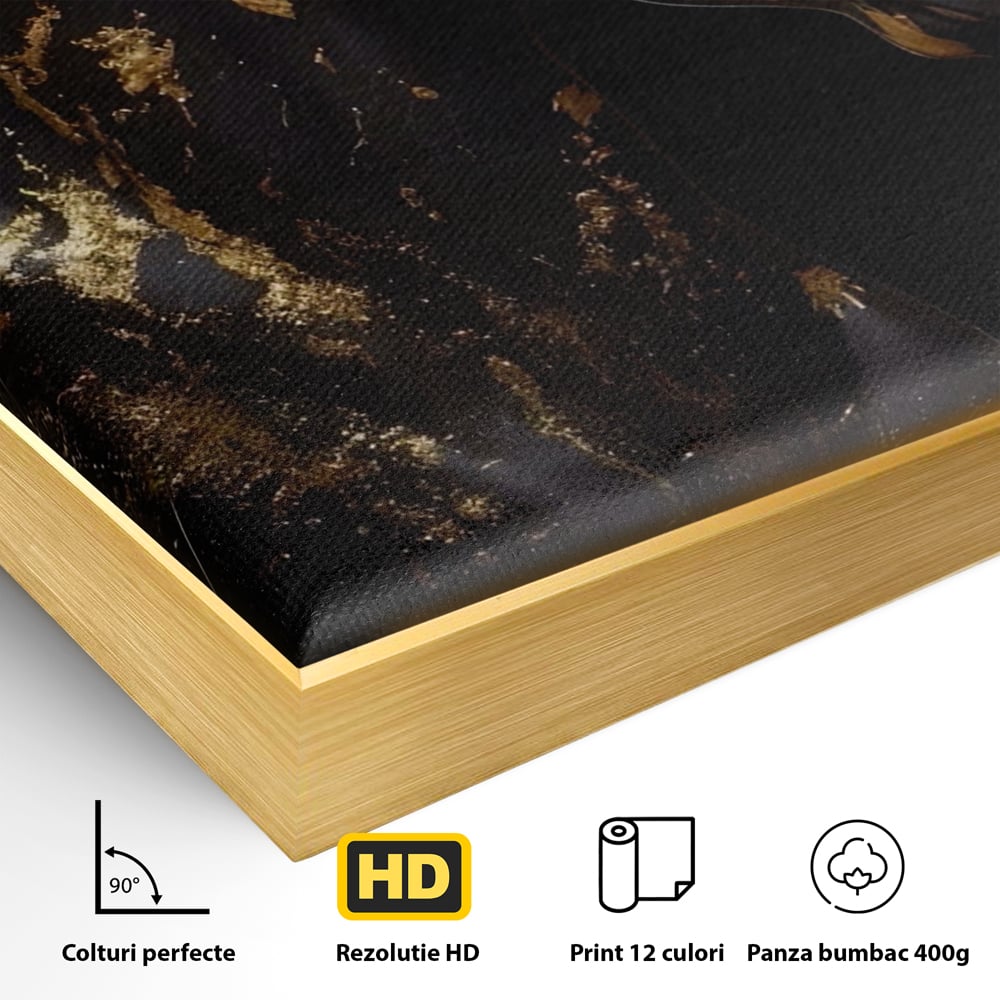 Tablou Canvas Premium LuxCanva® A1415, Chocolate Horse , Room, Cal, Animal, Auriu, Dormitor, Culori Vibrante