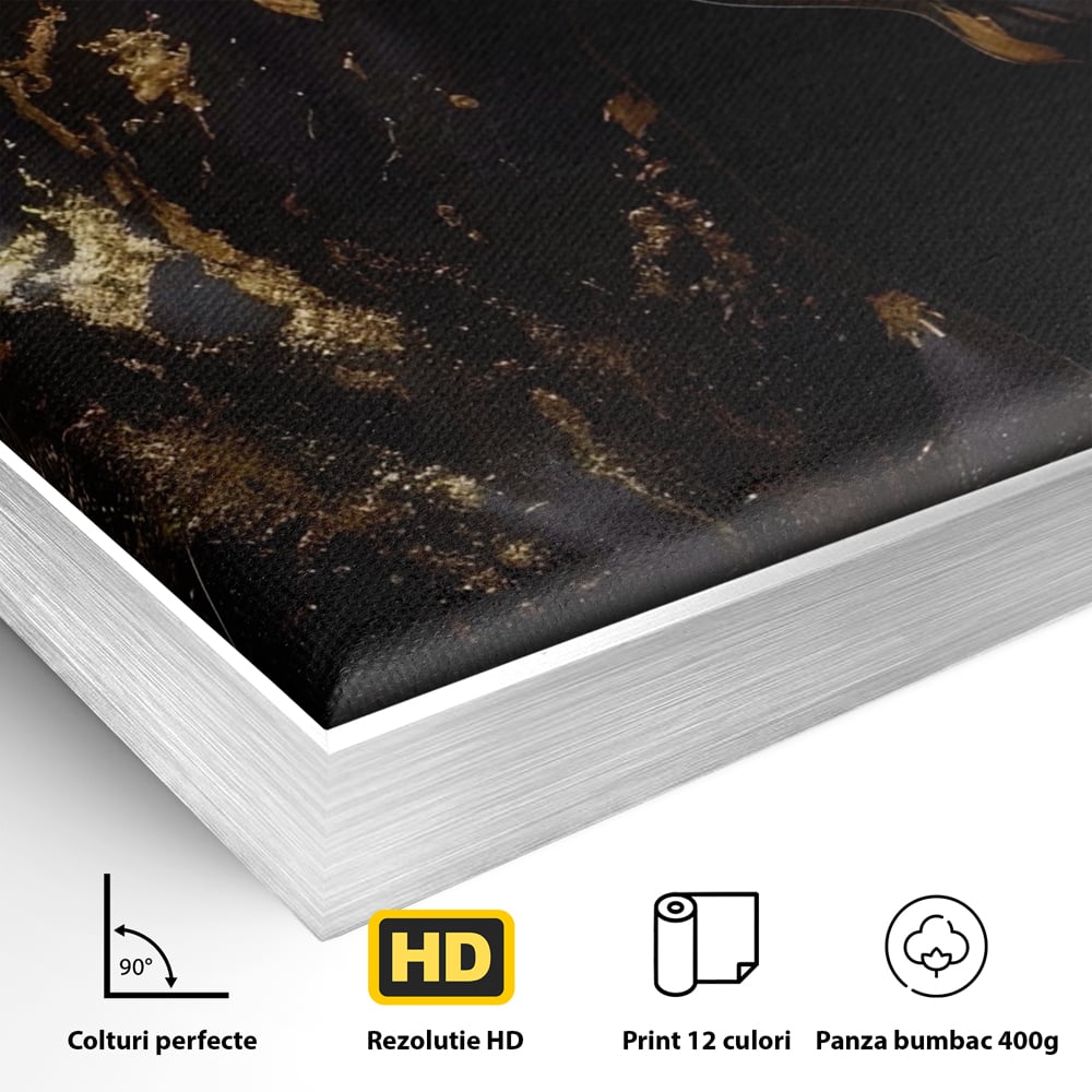 Tablou Canvas Premium LuxCanva® A1415, Chocolate Horse , Room, Cal, Animal, Auriu, Dormitor, Culori Vibrante