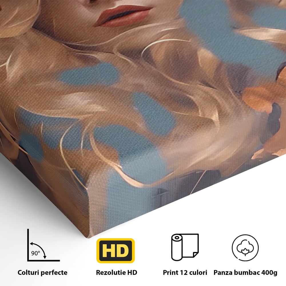 Tablou Canvas Premium LuxCanva® A1416, Angel Face , Living Room, Frumusete, Inger, Rose, Decorativ, Culori Vibrante