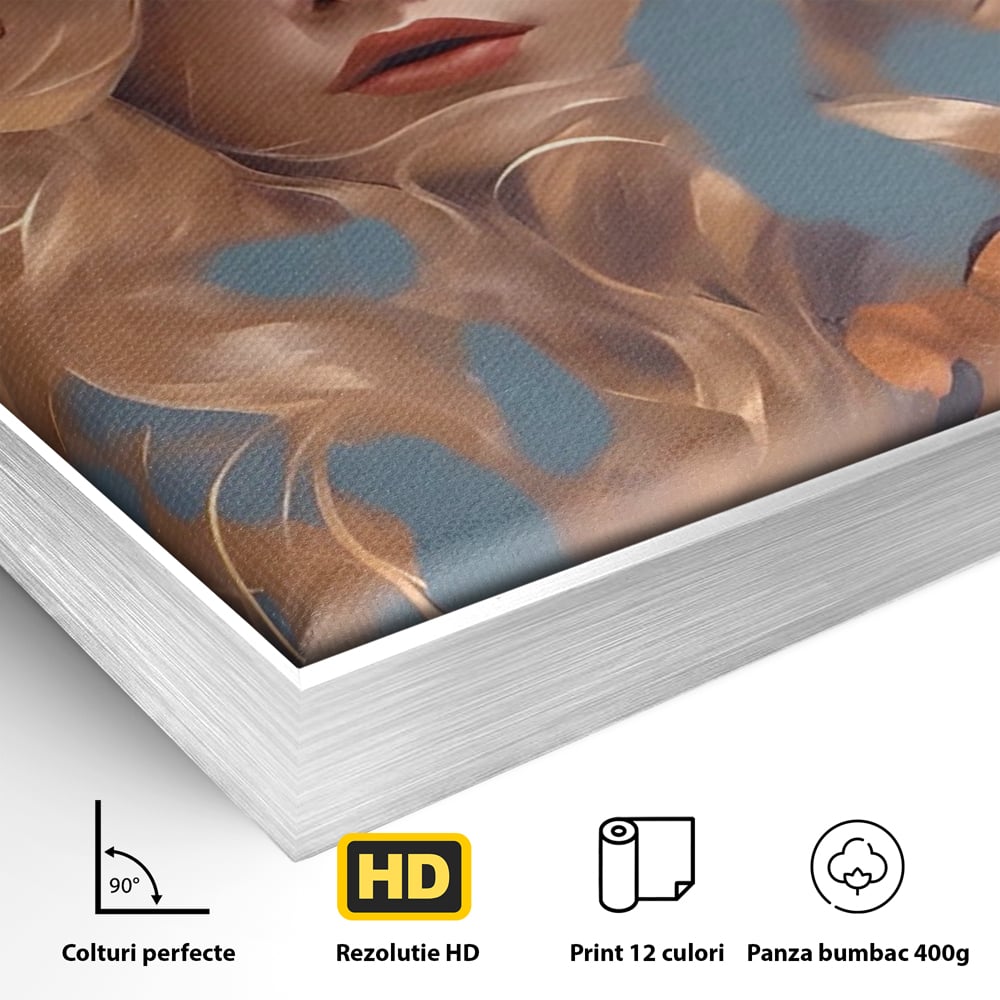 Tablou Canvas Premium LuxCanva® A1416, Angel Face , Living Room, Frumusete, Inger, Rose, Decorativ, Culori Vibrante