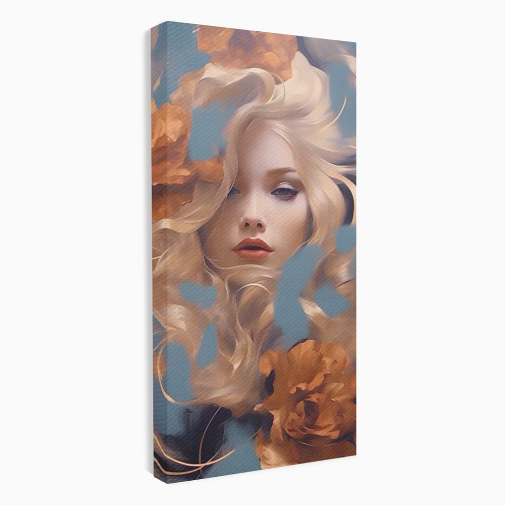 Tablou Canvas Premium LuxCanva® A1416, Angel Face , Living Room, Frumusete, Inger, Rose, Decorativ, Culori Vibrante