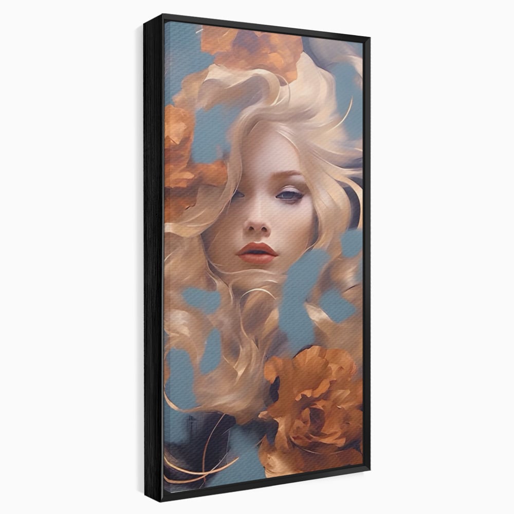 Tablou Canvas Premium LuxCanva® A1416, Angel Face , Living Room, Frumusete, Inger, Rose, Decorativ, Culori Vibrante