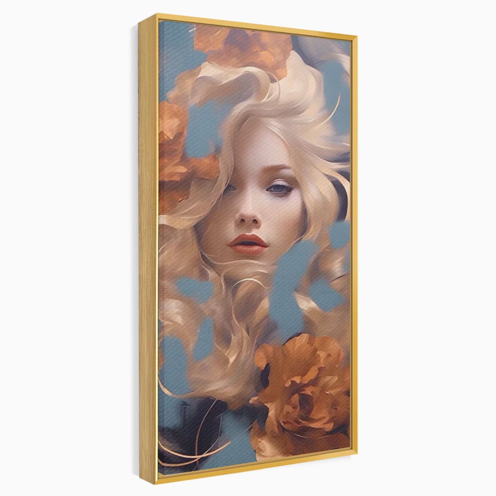 Tablou Canvas Premium LuxCanva® A1416, Angel Face , Living Room, Frumusete, Inger, Rose, Decorativ, Culori Vibrante