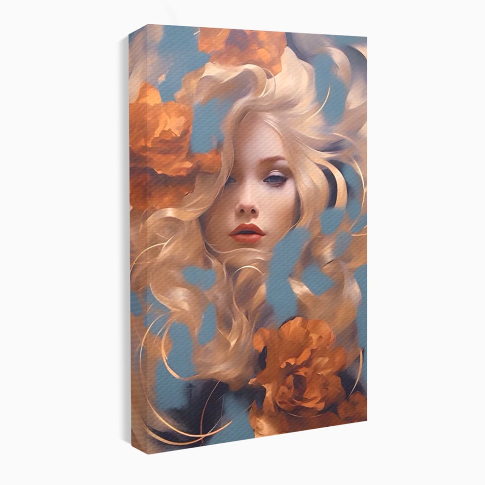 Tablou Canvas Premium LuxCanva® A1416, Angel Face , Living Room, Frumusete, Inger, Rose, Decorativ, Culori Vibrante