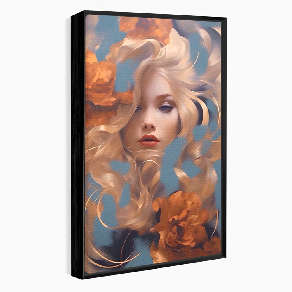 Tablou Canvas Premium LuxCanva® A1416, Angel Face , Living Room, Frumusete, Inger, Rose, Decorativ, Culori Vibrante