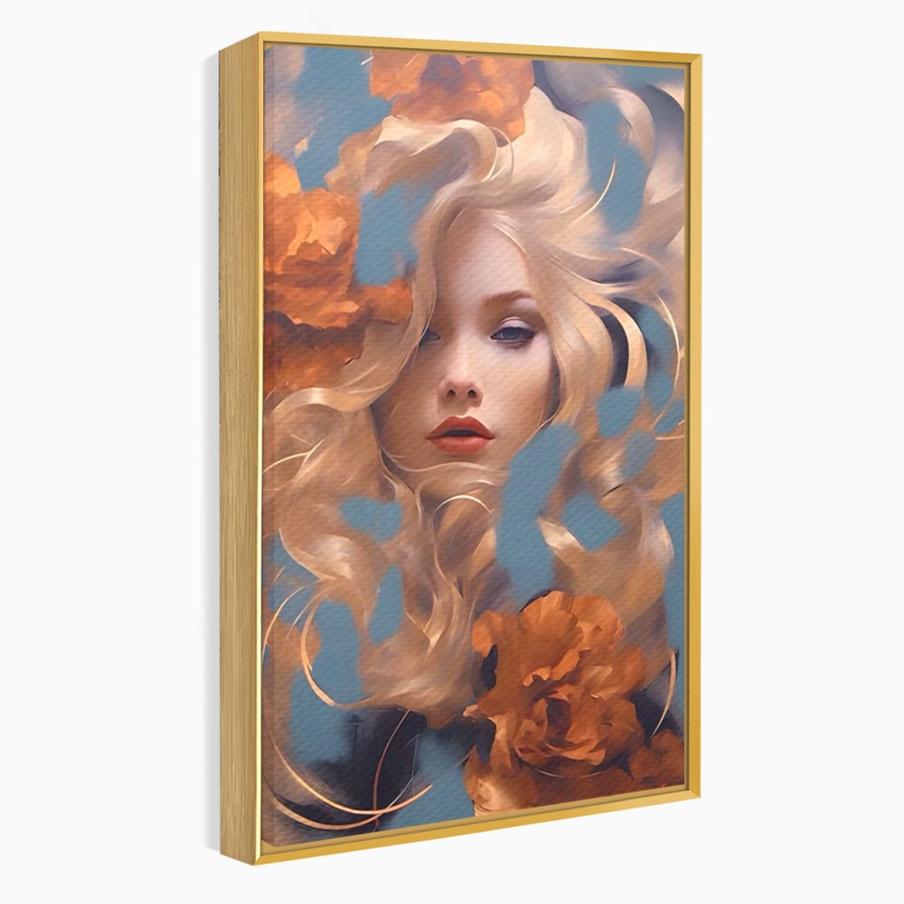 Tablou Canvas Premium LuxCanva® A1416, Angel Face , Living Room, Frumusete, Inger, Rose, Decorativ, Culori Vibrante